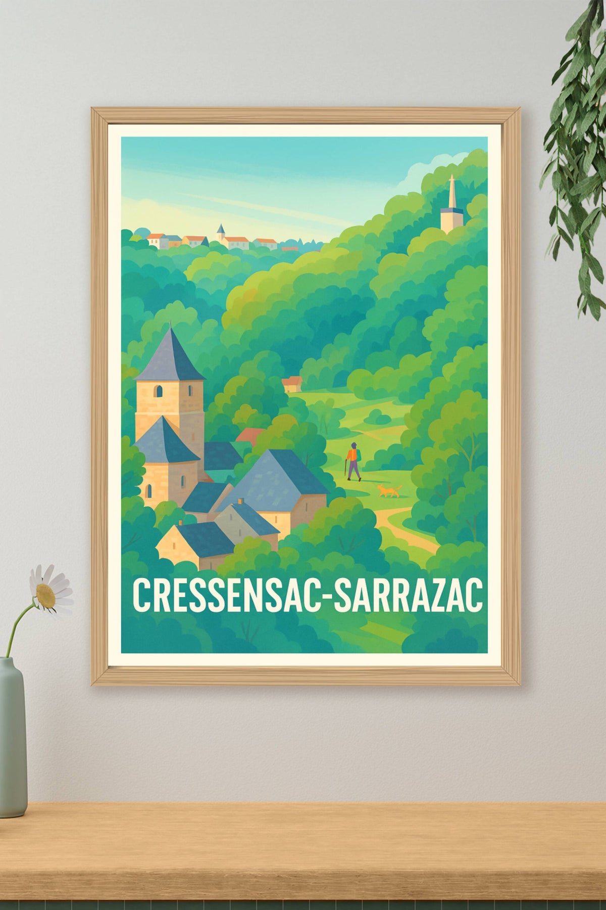 Affiche Cressensac-Sarrazac — Village paisible au cœur de la nature · poster d'art de Cressensac-Sarrazac