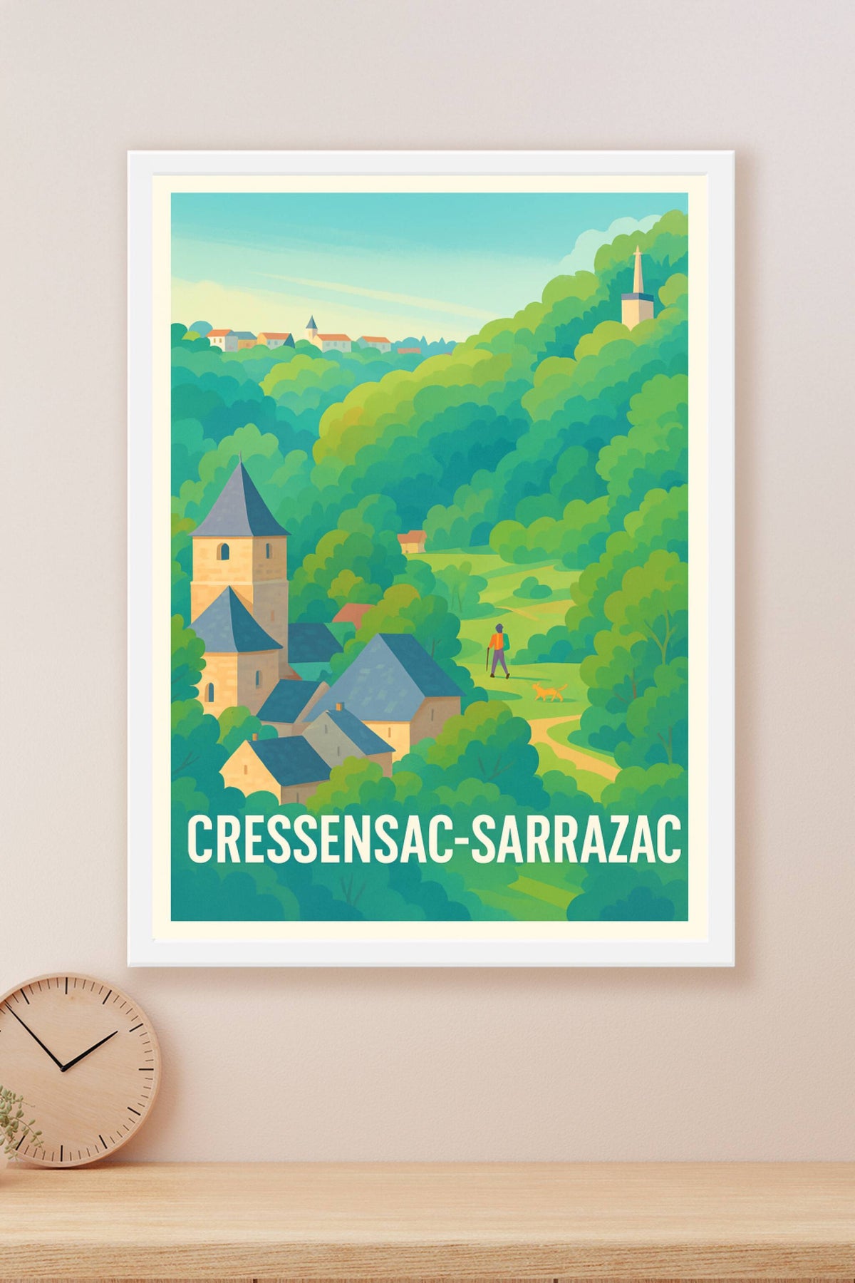 Affiche Cressensac-Sarrazac — Village paisible au cœur de la nature · poster d'art de Cressensac-Sarrazac