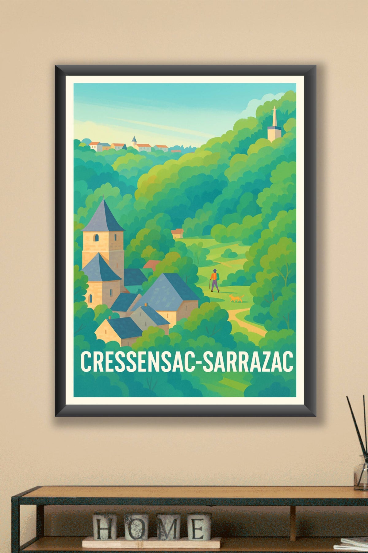 Affiche Cressensac-Sarrazac — Village paisible au cœur de la nature · poster d'art de Cressensac-Sarrazac