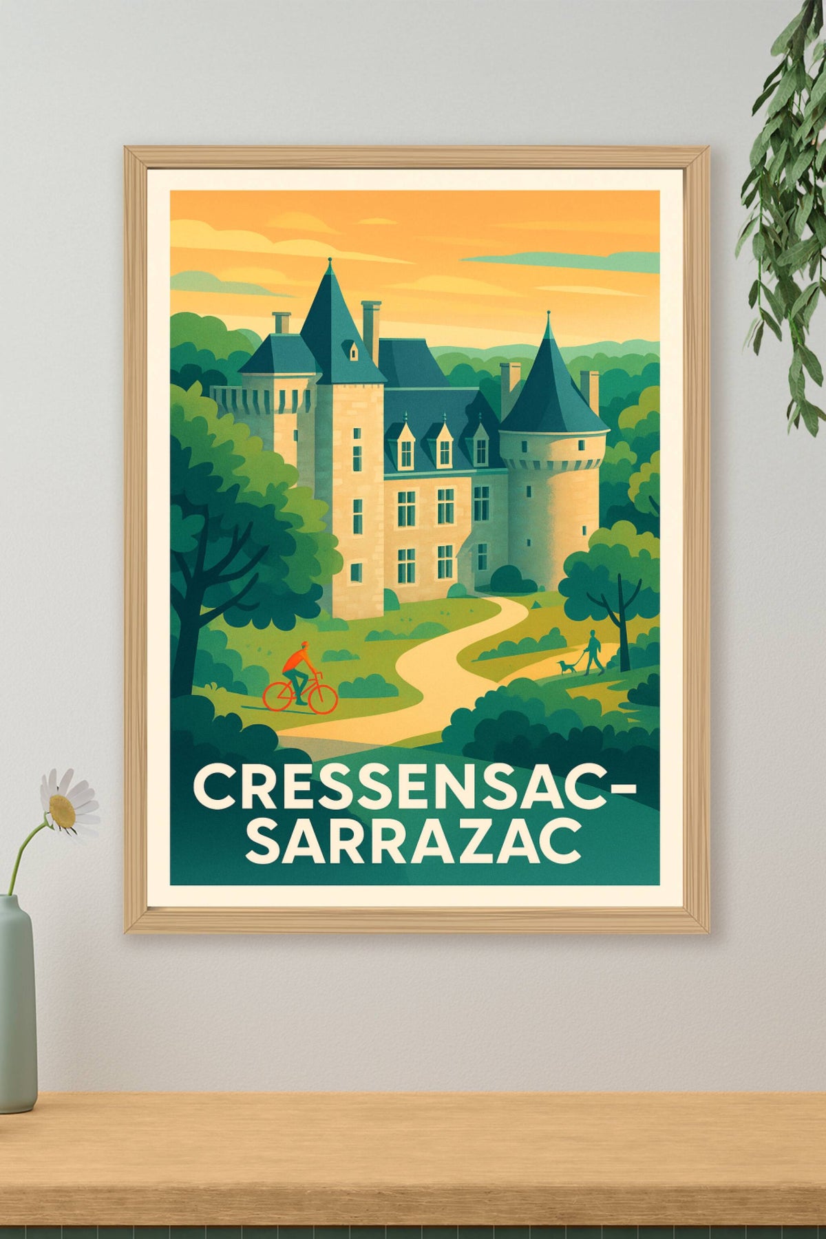 Affiche Cressensac-Sarrazac — Charme et sérénité du Périgord · poster d'art de Cressensac-Sarrazac