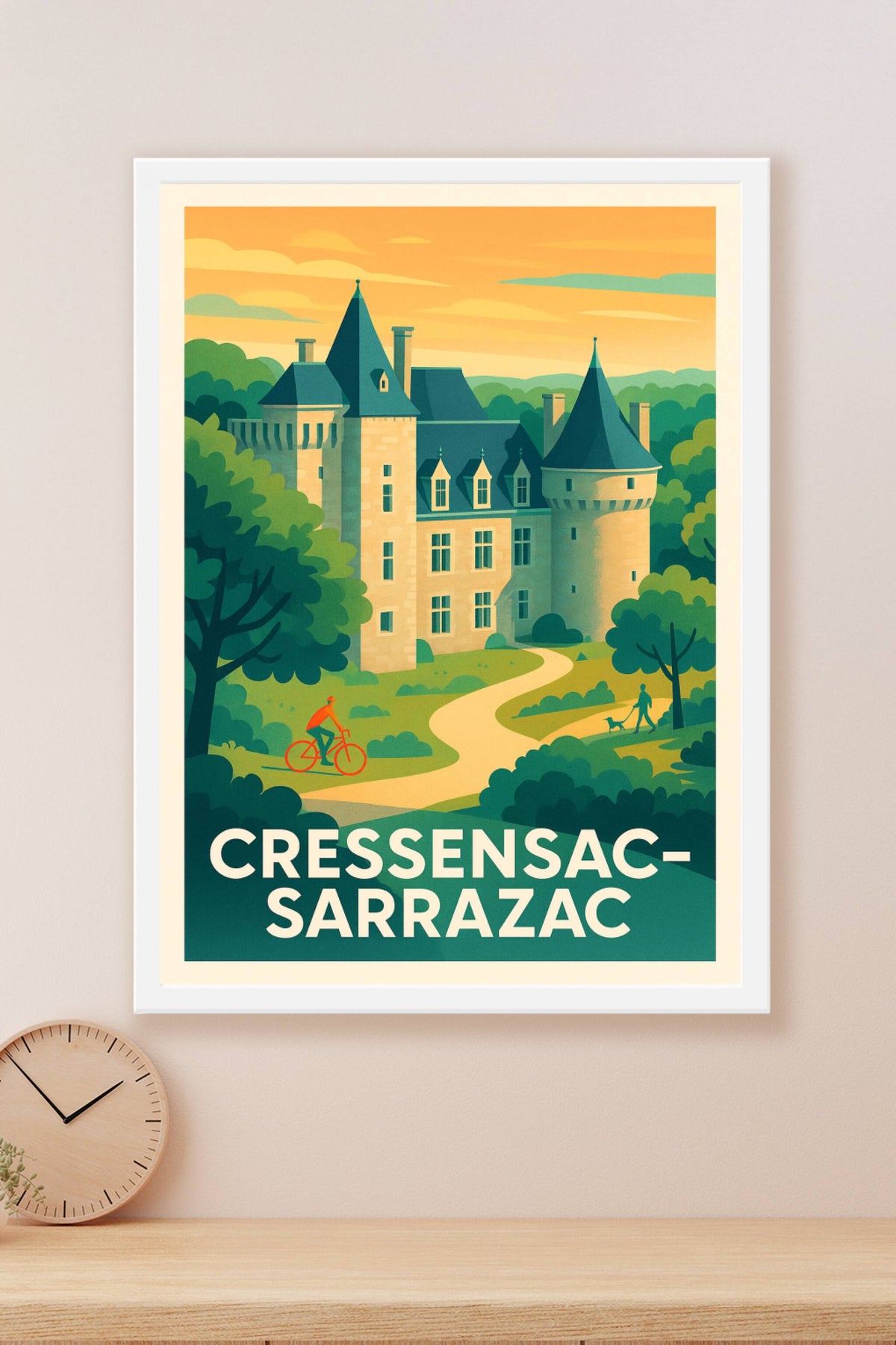 Affiche Cressensac-Sarrazac — Charme et sérénité du Périgord · poster d'art de Cressensac-Sarrazac