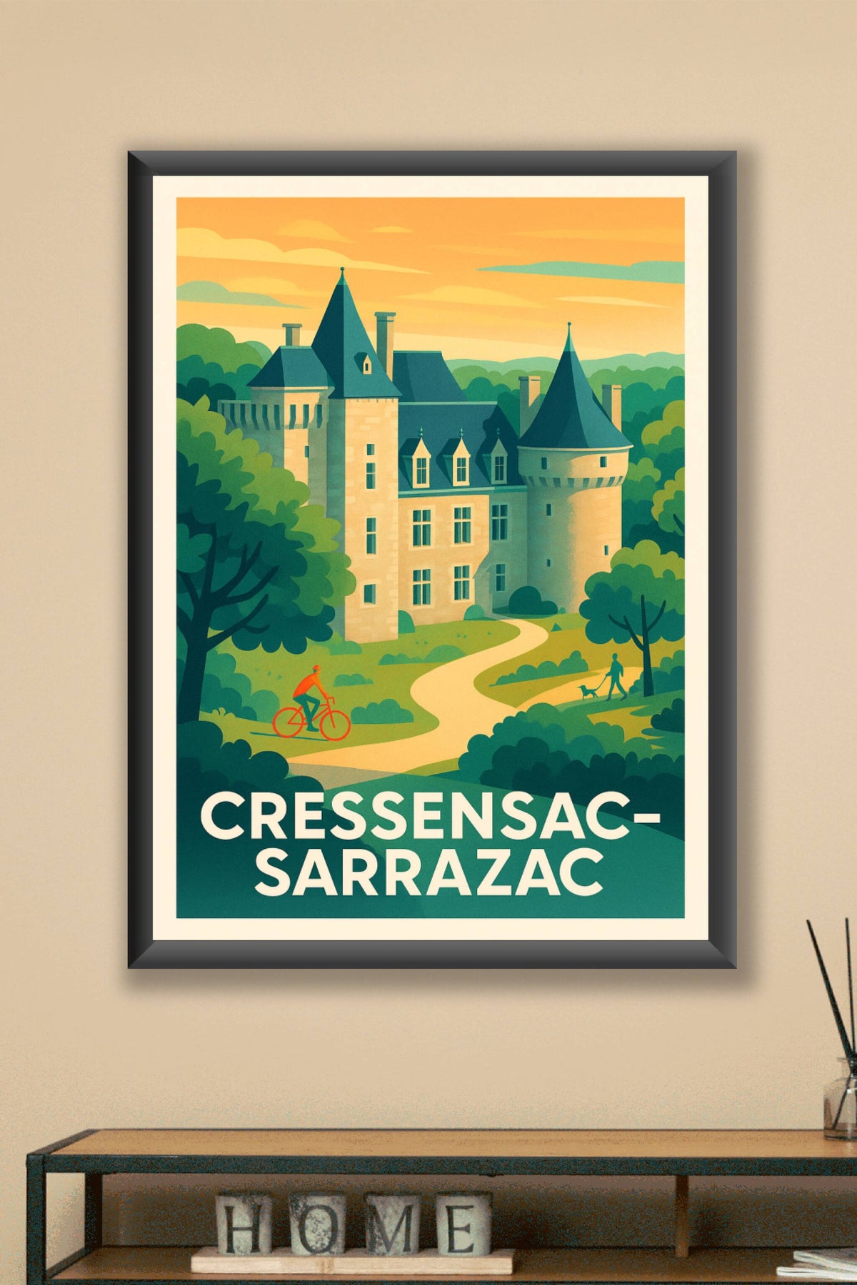 Affiche Cressensac-Sarrazac — Charme et sérénité du Périgord · poster d'art de Cressensac-Sarrazac