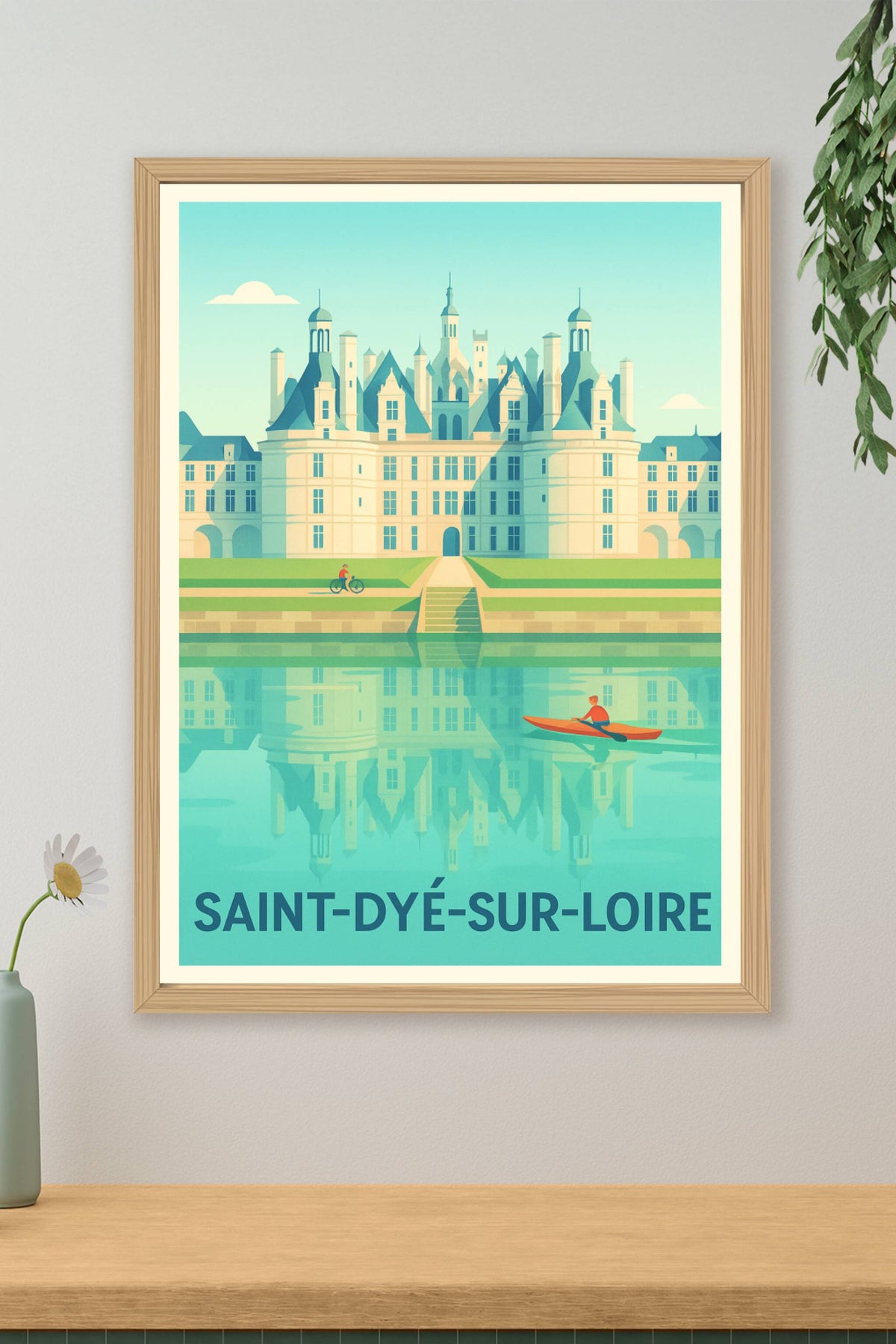 Affiche Saint-Dyé-sur-Loire — Élégance et Reflets Médiévaux · poster d'art de Saint-Dyé-sur-Loire