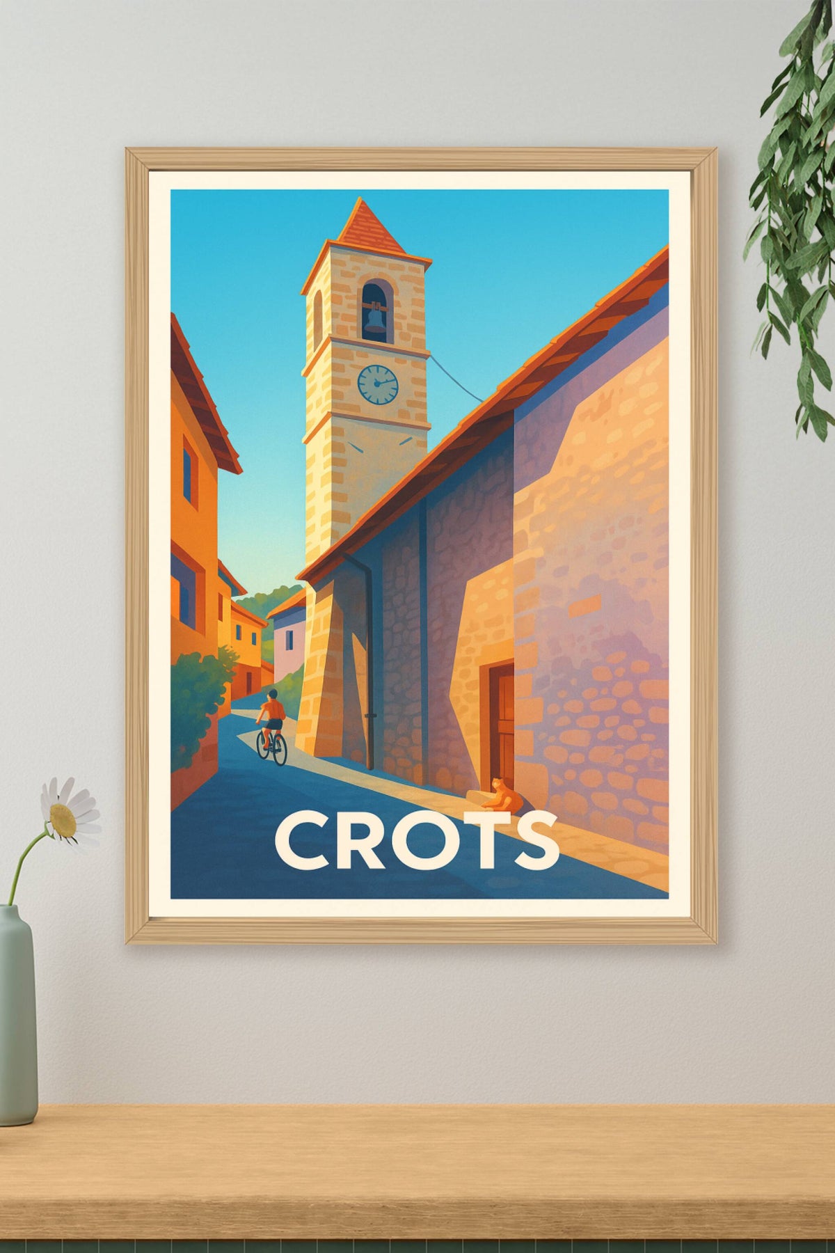 Affiche Crots — Charme d'un village ensoleillé · poster d'art de Crots