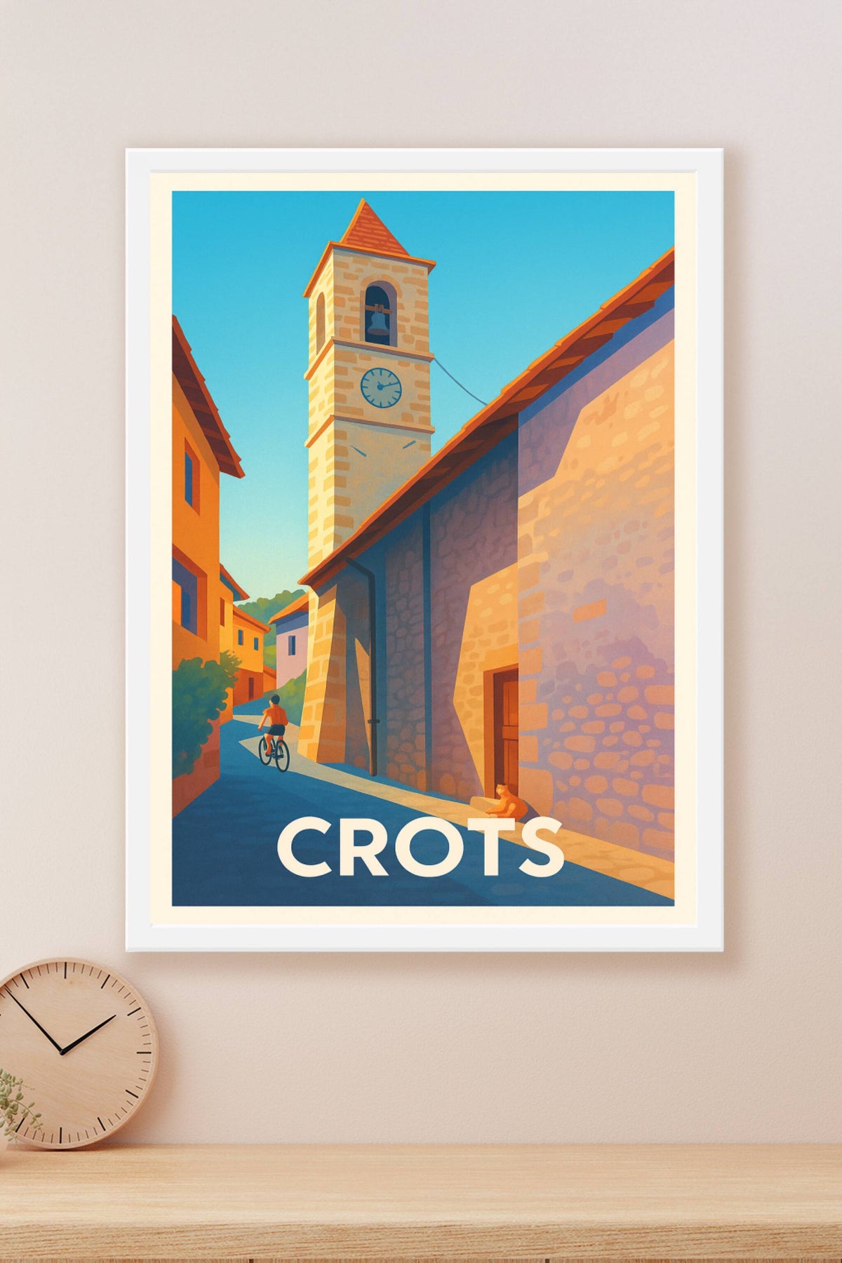 Affiche Crots — Charme d'un village ensoleillé · poster d'art de Crots