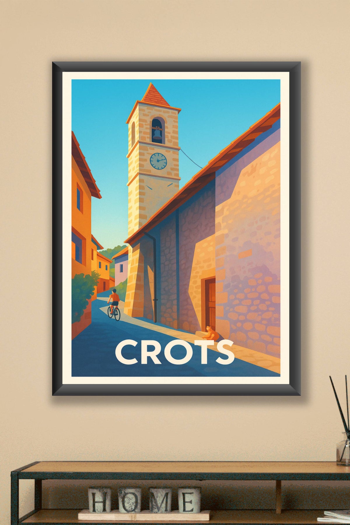 Affiche Crots — Charme d'un village ensoleillé · poster d'art de Crots