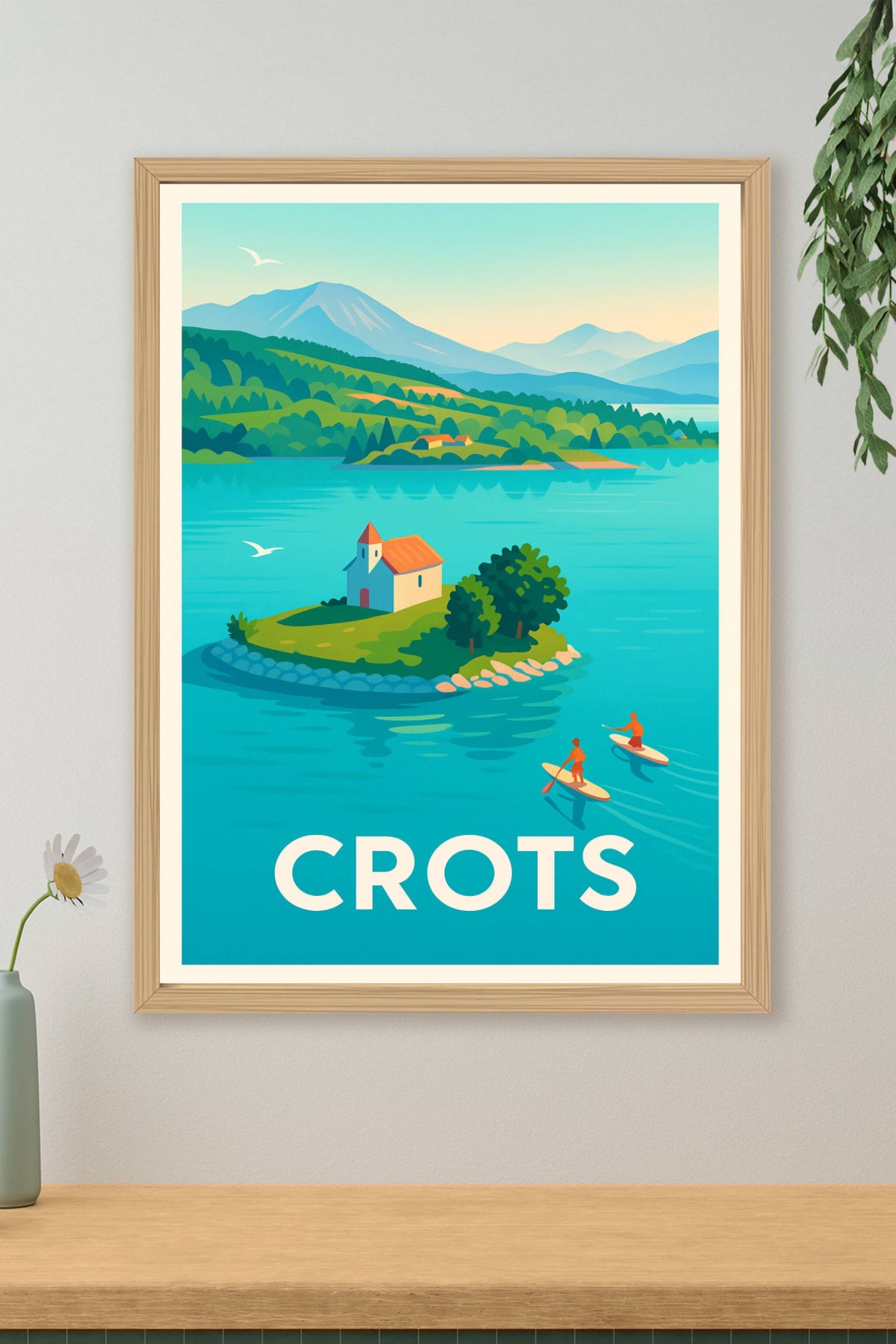 Affiche Crots — Évasion paisible entre lac et montagnes · poster d'art de Crots