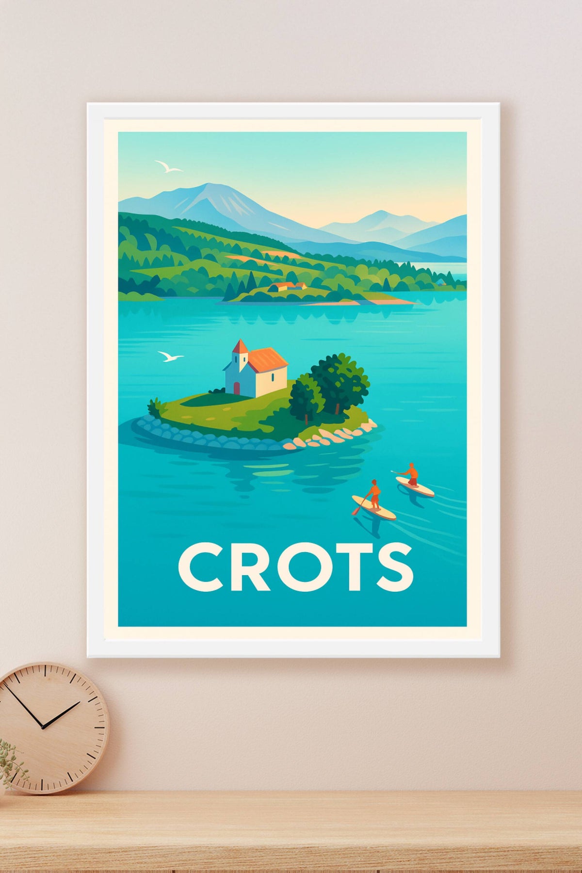 Affiche Crots — Évasion paisible entre lac et montagnes · poster d'art de Crots