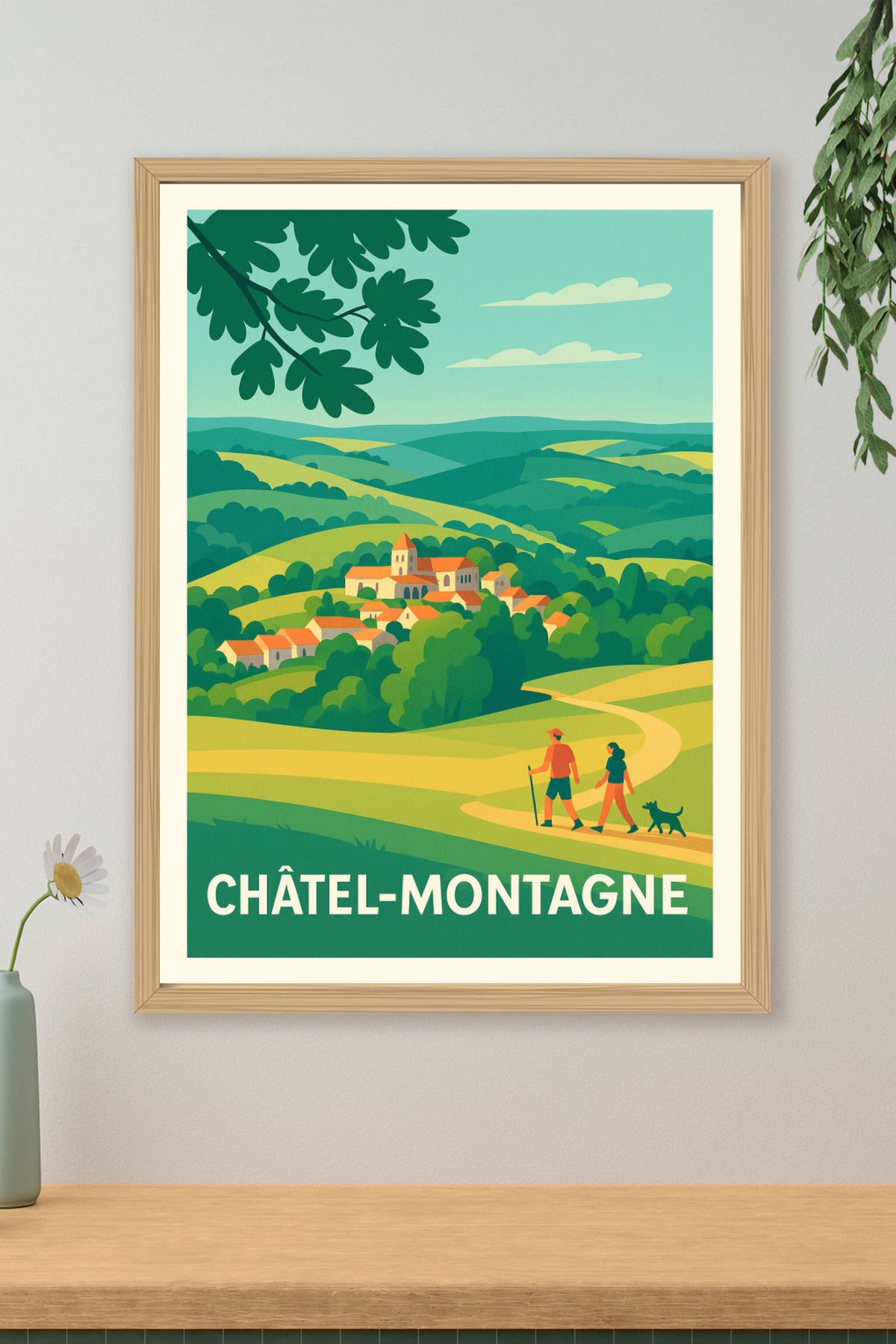 Affiche Châtel-Montagne — Échappée verte au cœur de la nature · poster d'art de Châtel-Montagne