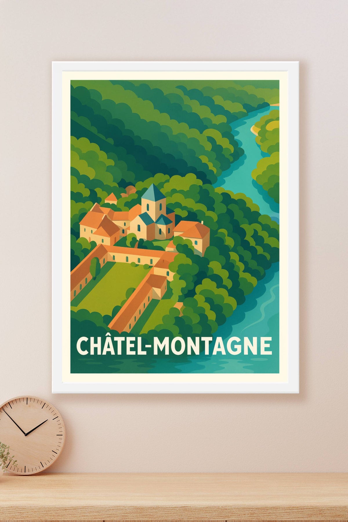 Affiche Châtel-Montagne — Tranquillité et charme rural · poster d'art de Châtel-Montagne