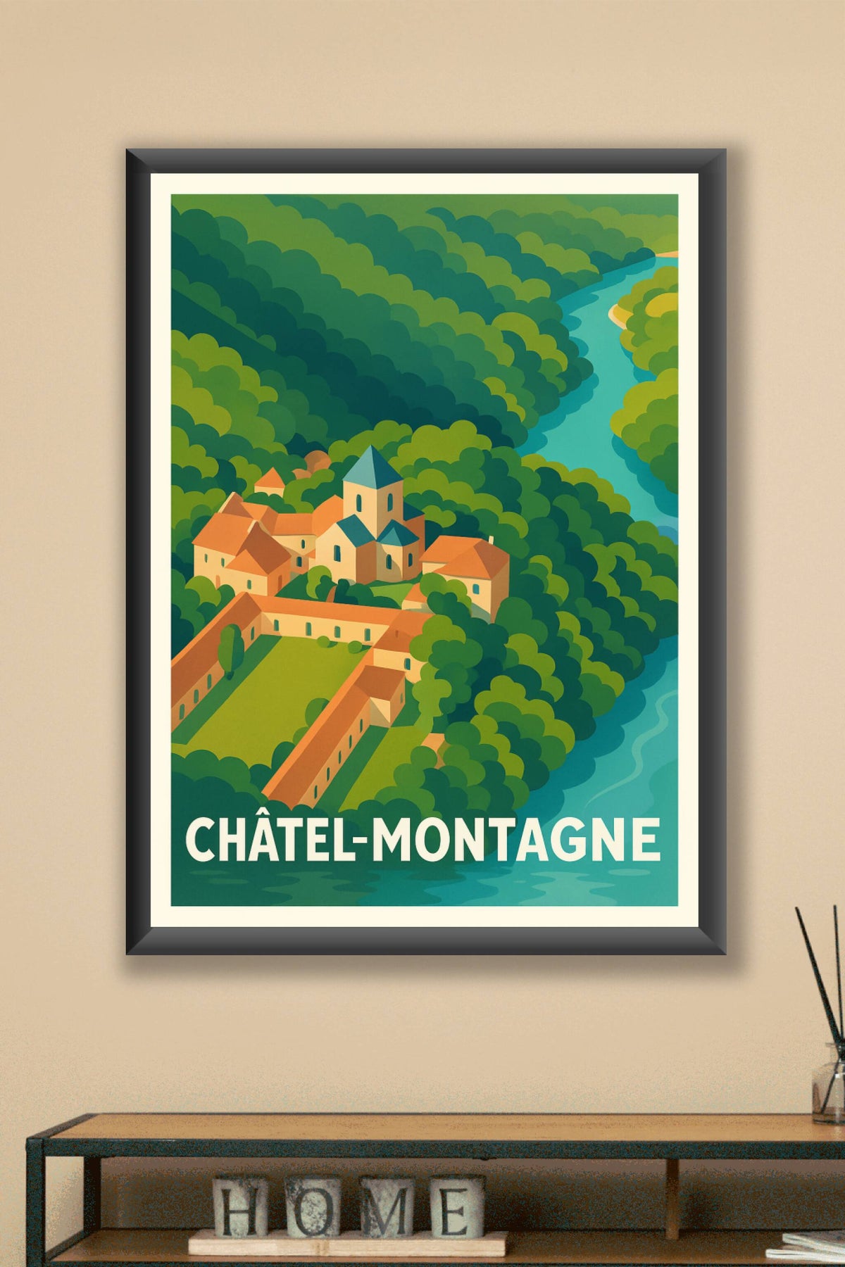 Affiche Châtel-Montagne — Tranquillité et charme rural · poster d'art de Châtel-Montagne