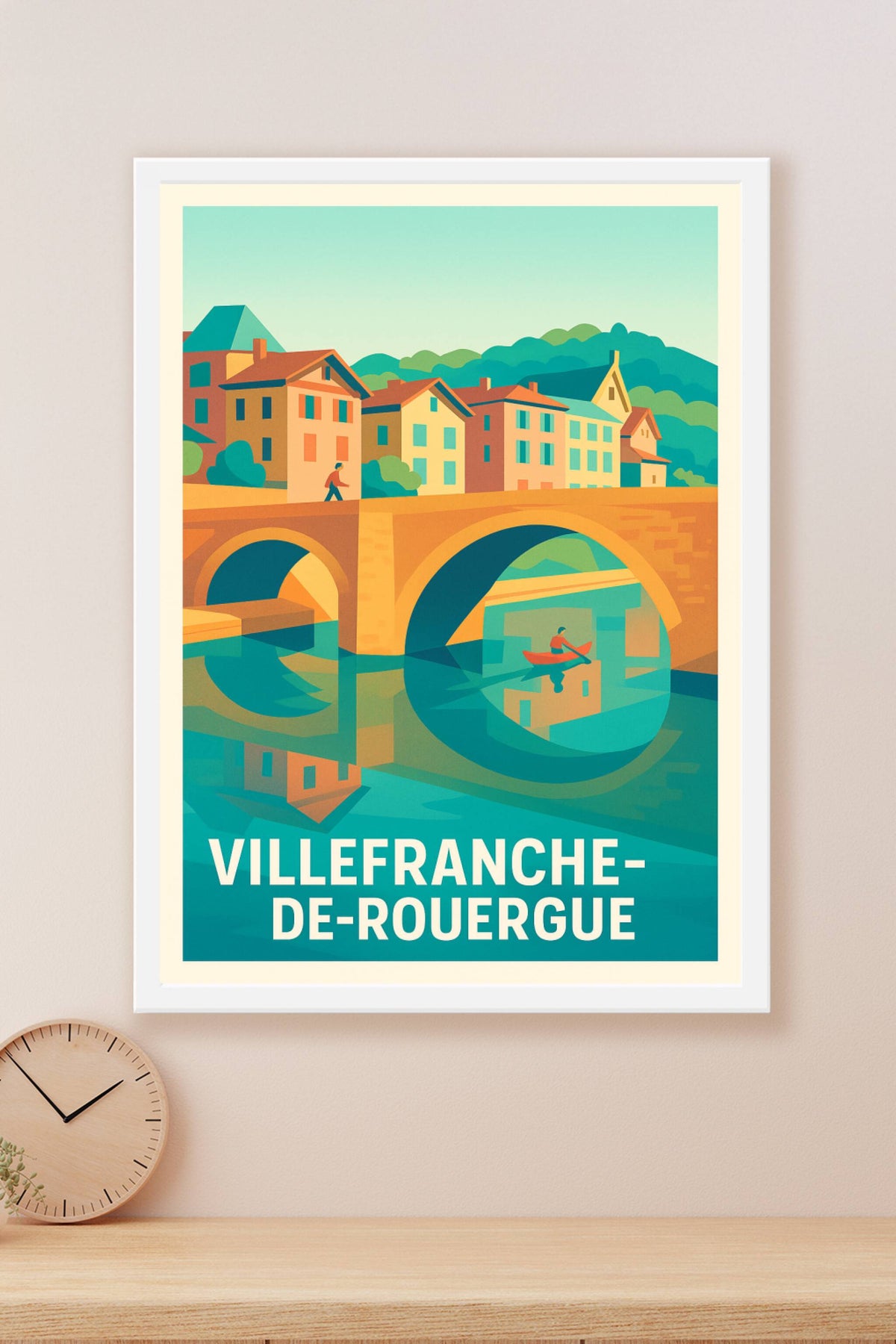 Affiche Villefranche-de-Rouergue — Charme pittoresque et sérénité · poster d'art de Villefranche-de-Rouergue