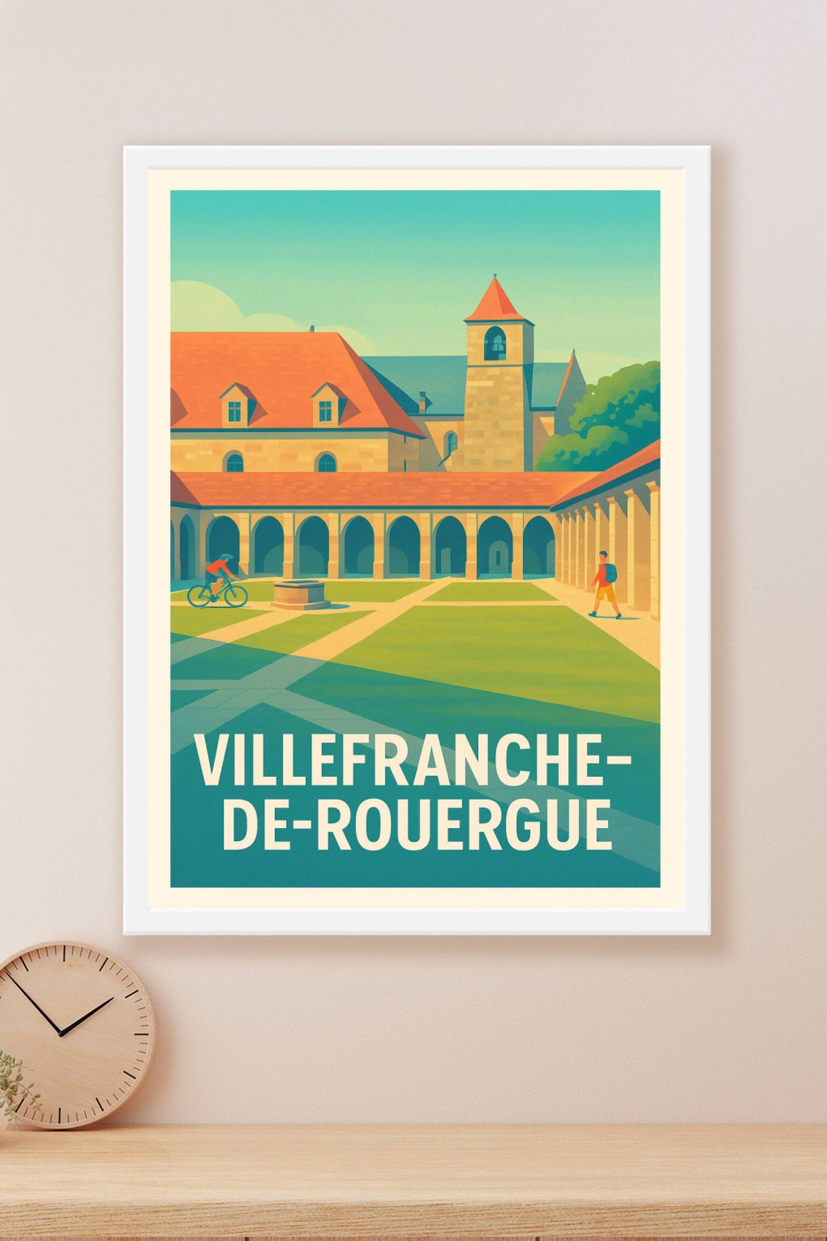 Affiche Villefranche-de-Rouergue — Charme et Sérénité d'un Cloître Médiéval · poster d'art de Villefranche-de-Rouergue