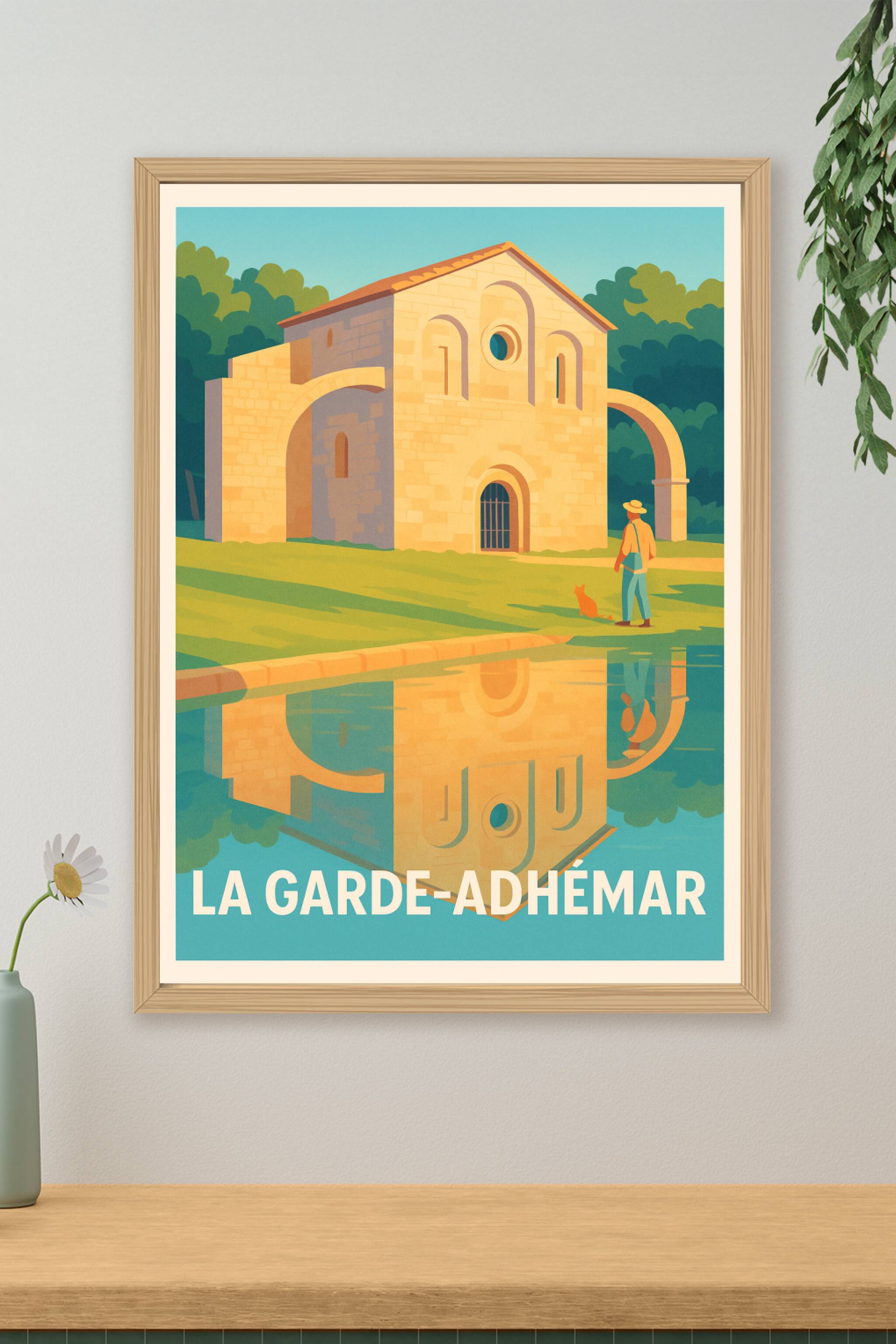 Affiche de La Garde-Adhémar - Harmonie architecturale et nature paisible