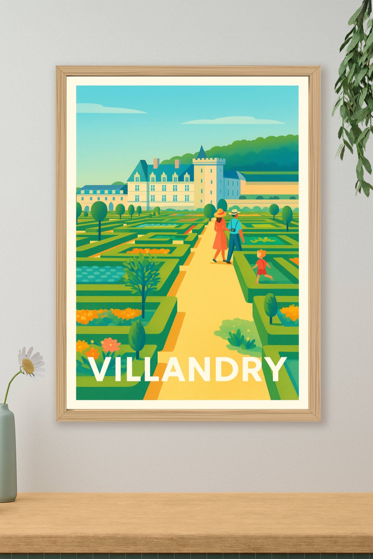 Affiche Villandry — Promenade au cœur des jardins Renaissance · poster d'art de Villandry