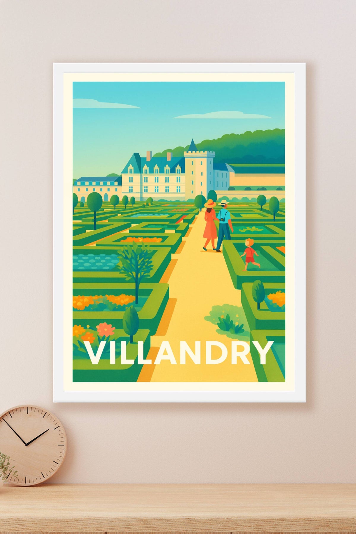 Affiche Villandry — Promenade au cœur des jardins Renaissance · poster d'art de Villandry