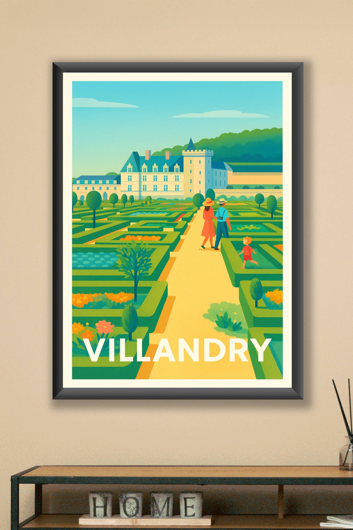 Affiche Villandry — Promenade au cœur des jardins Renaissance · poster d'art de Villandry