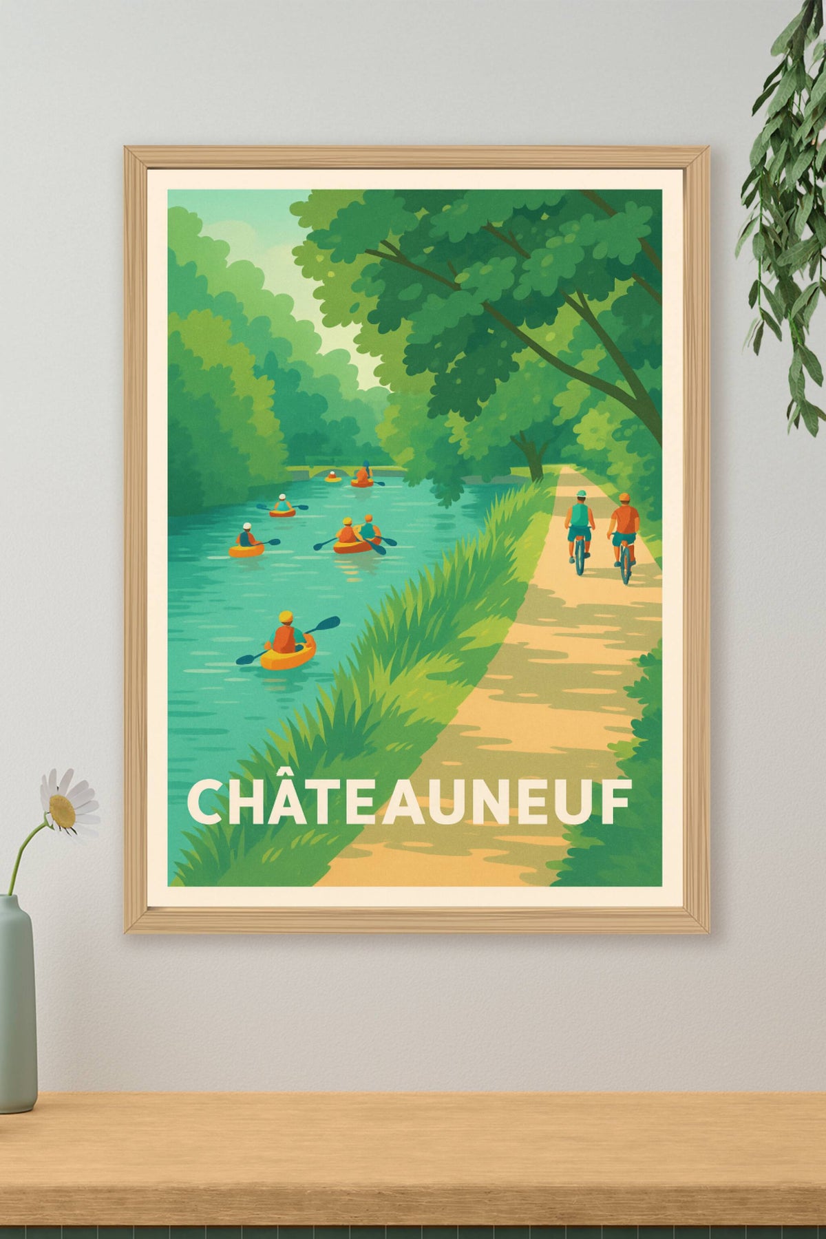 Affiche Châteauneuf — Évasion nature au fil de l'eau · poster d'art de Châteauneuf