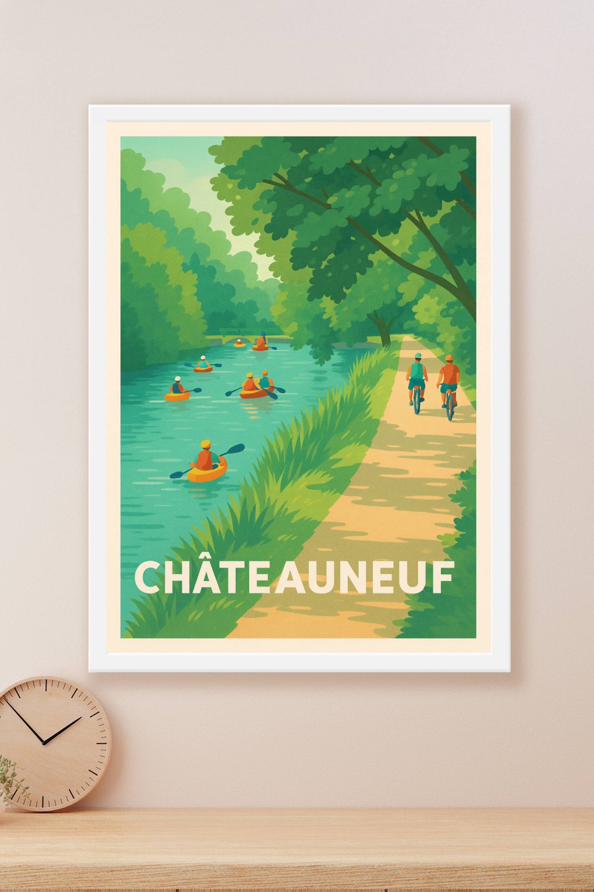 Affiche Châteauneuf — Évasion nature au fil de l'eau · poster d'art de Châteauneuf