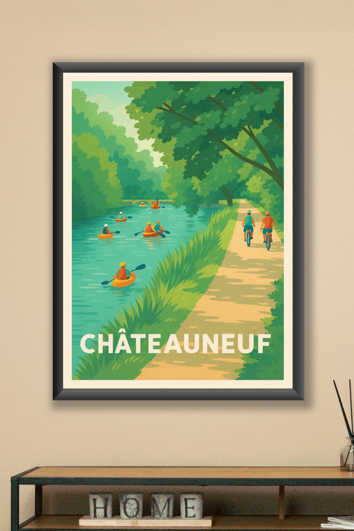 Affiche Châteauneuf — Évasion nature au fil de l'eau · poster d'art de Châteauneuf