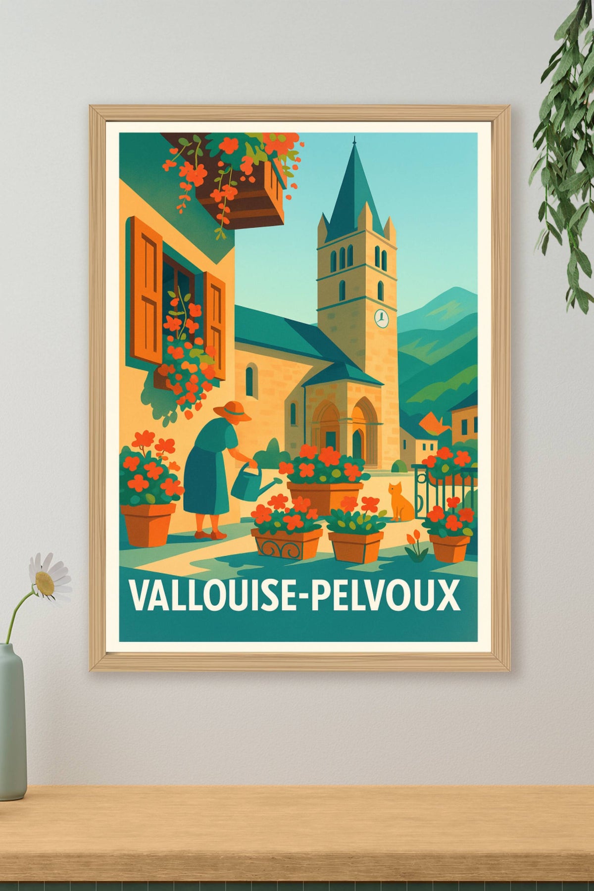 Affiche Vallouise-Pelvoux — Charme bucolique et nature préservée · poster d'art de Vallouise-Pelvoux