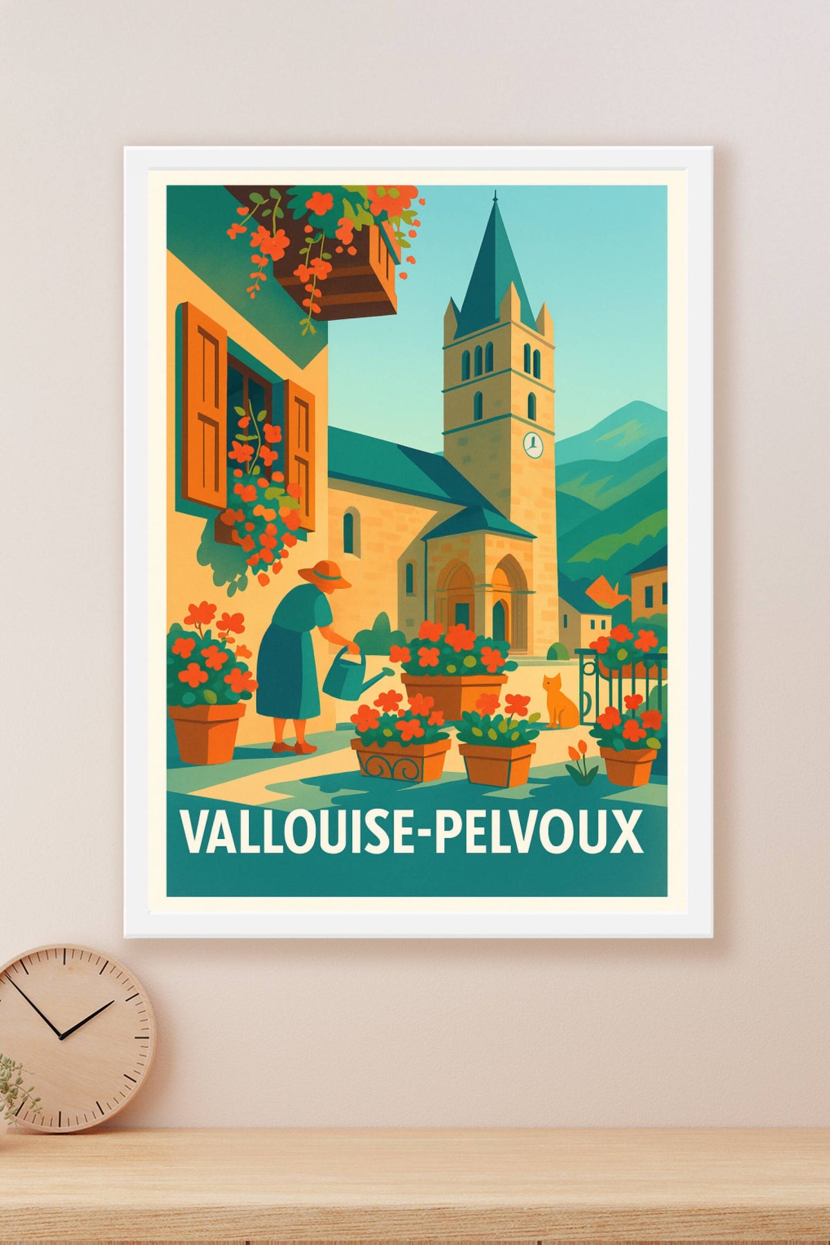 Affiche Vallouise-Pelvoux — Charme bucolique et nature préservée · poster d'art de Vallouise-Pelvoux