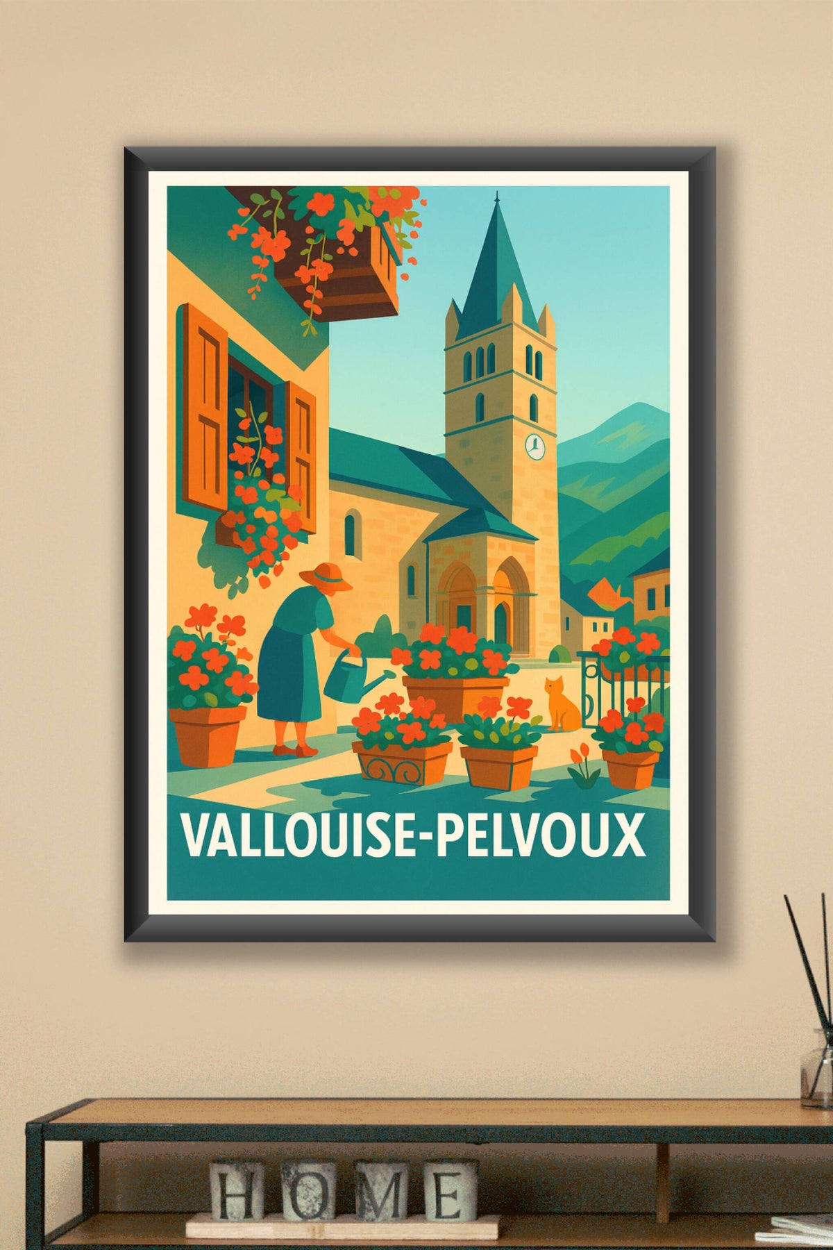 Affiche Vallouise-Pelvoux — Charme bucolique et nature préservée · poster d'art de Vallouise-Pelvoux