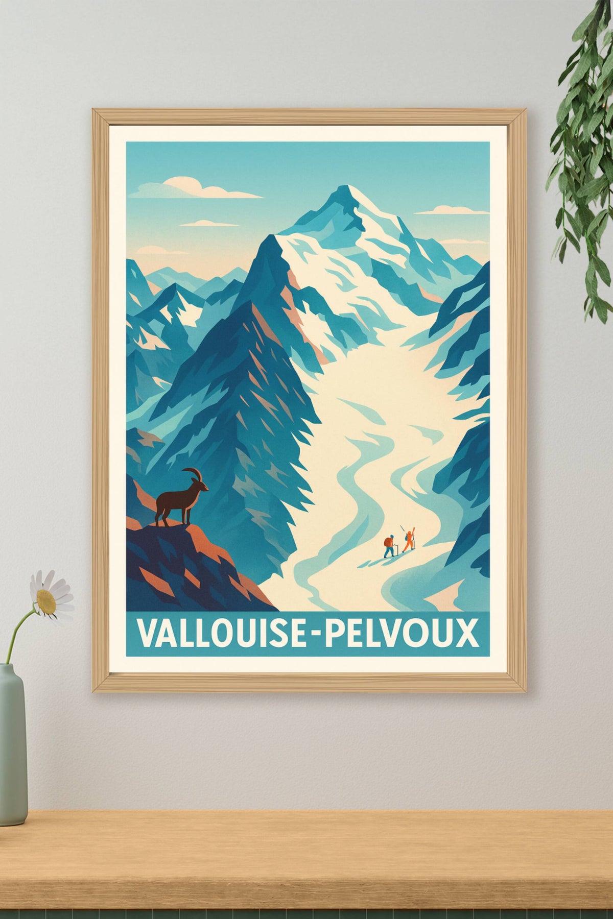 Affiche Vallouise-Pelvoux — L'appel des sommets alpins · poster d'art de Vallouise-Pelvoux