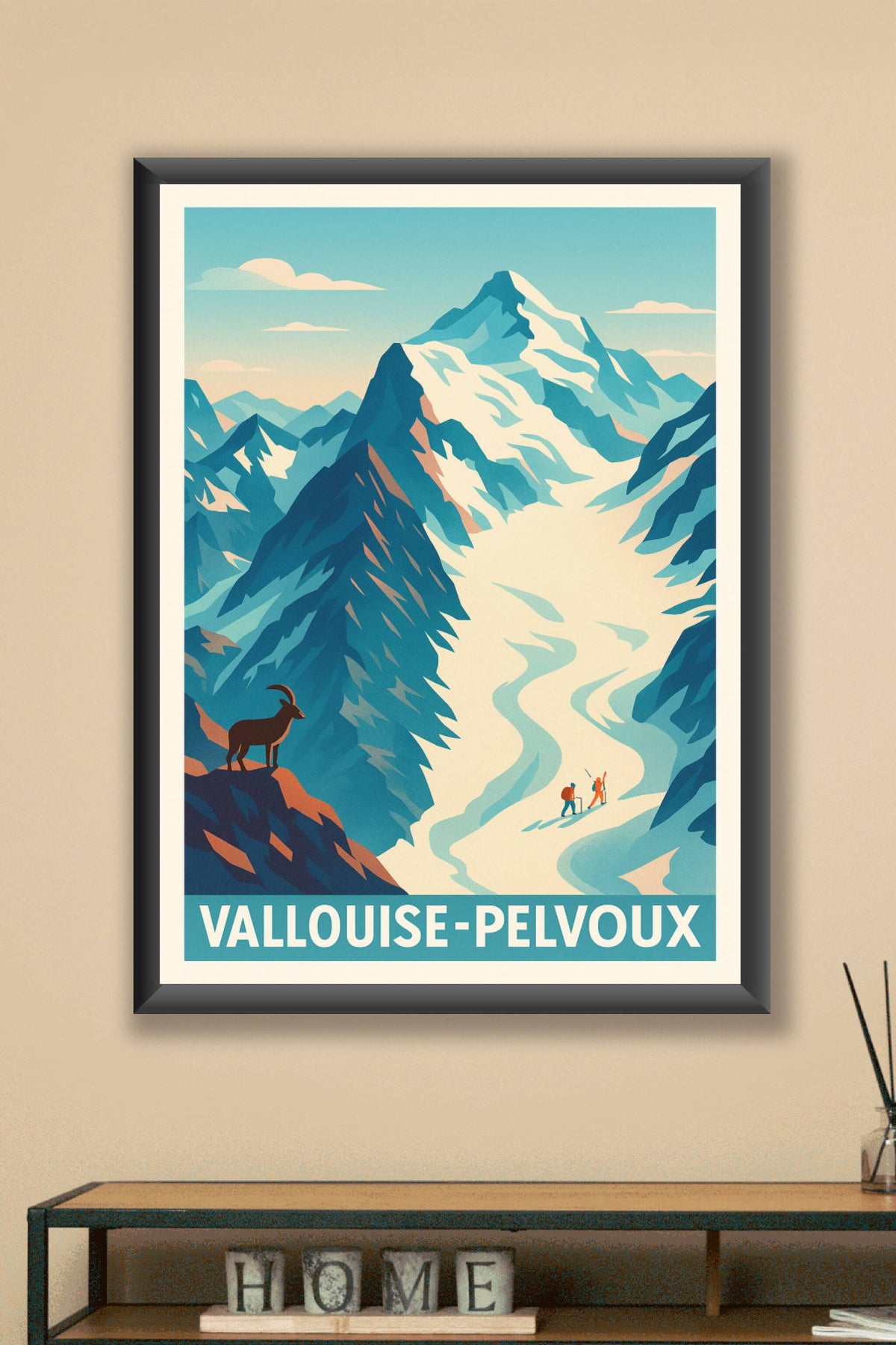 Affiche Vallouise-Pelvoux — L'appel des sommets alpins · poster d'art de Vallouise-Pelvoux