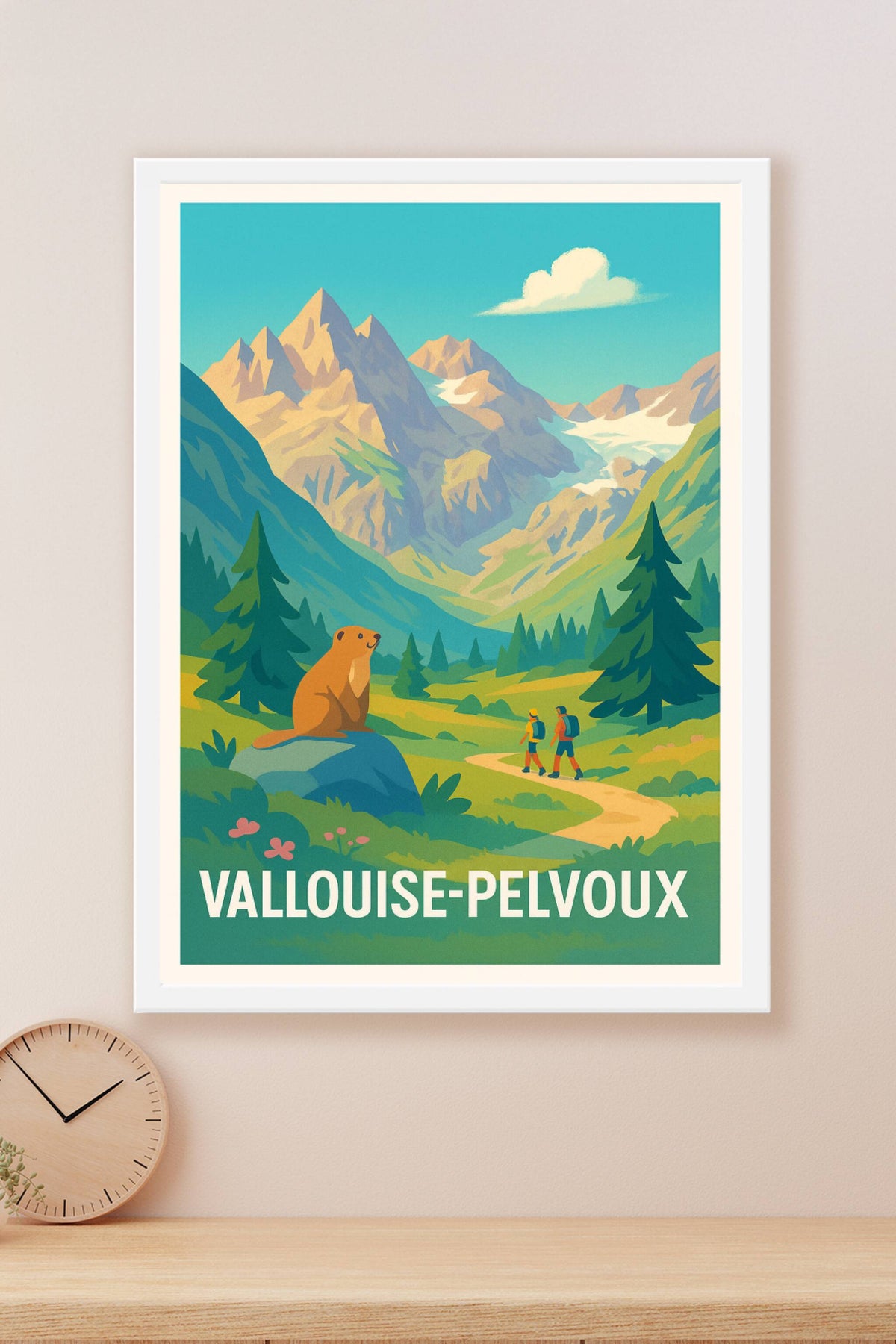 Affiche Vallouise-Pelvoux — Escapade nature au cœur des montagnes · poster d'art de Vallouise-Pelvoux