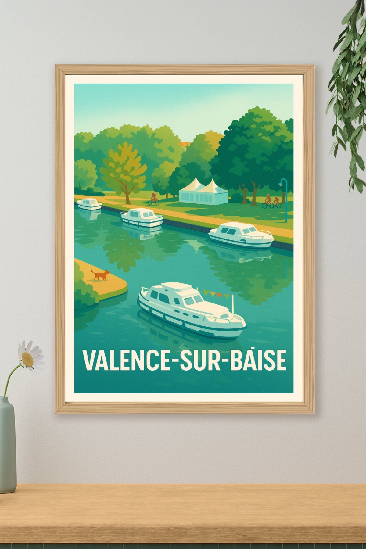 Affiche Valence-sur-Baïse — Sérénité au fil de l'eau · poster d'art de Valence-sur-Baïse