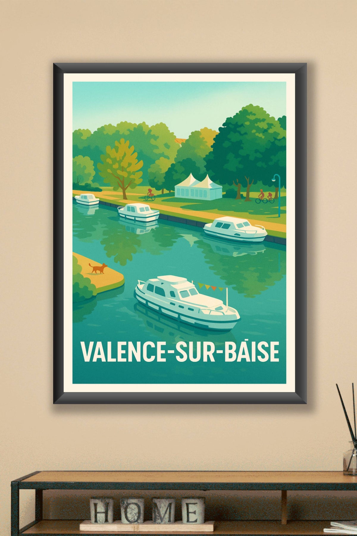 Affiche Valence-sur-Baïse — Sérénité au fil de l'eau · poster d'art de Valence-sur-Baïse