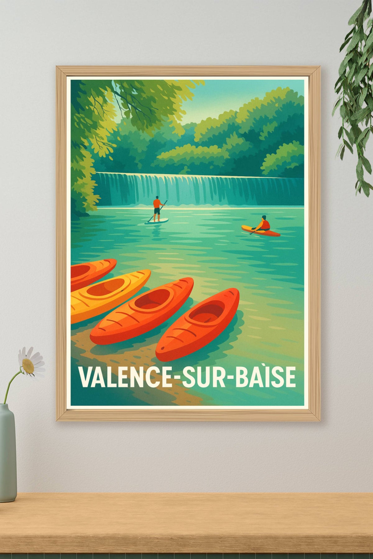 Affiche Valence-sur-Baïse — Aventure et Nature au Fil de l'Eau · poster d'art de Valence-sur-Baïse