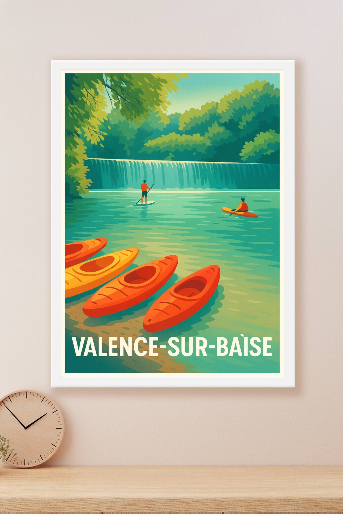 Affiche Valence-sur-Baïse — Aventure et Nature au Fil de l'Eau · poster d'art de Valence-sur-Baïse