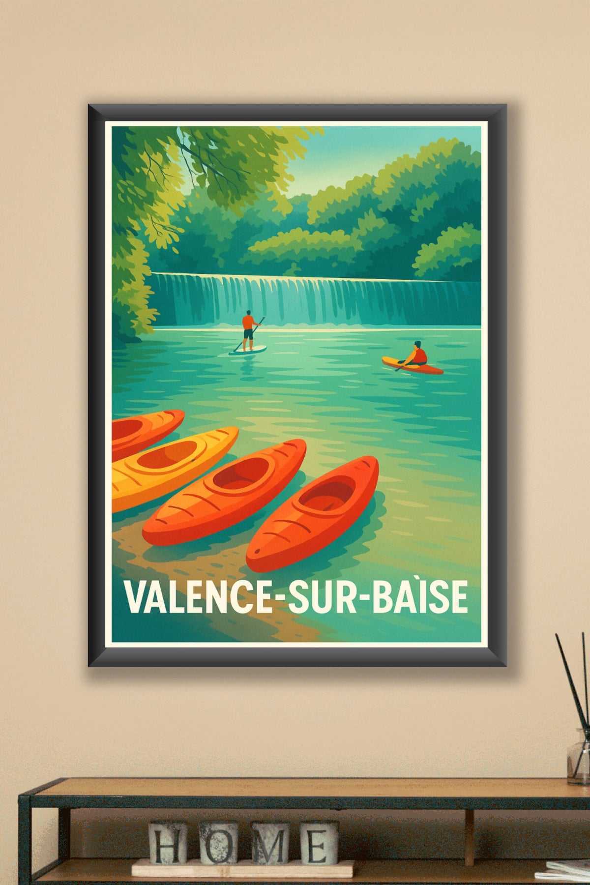 Affiche Valence-sur-Baïse — Aventure et Nature au Fil de l'Eau · poster d'art de Valence-sur-Baïse