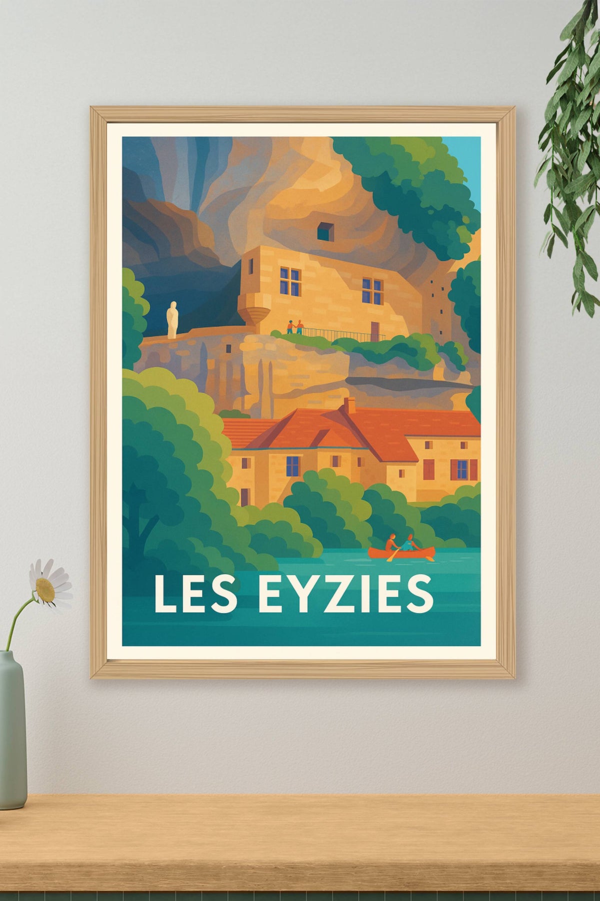 Affiche Les Eyzies — Au cœur de la préhistoire et de la nature · poster d'art de Les Eyzies