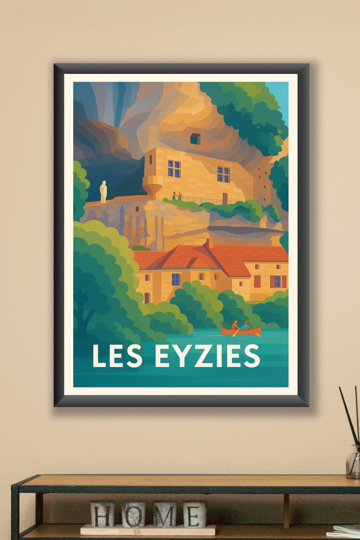 Affiche Les Eyzies — Au cœur de la préhistoire et de la nature · poster d'art de Les Eyzies