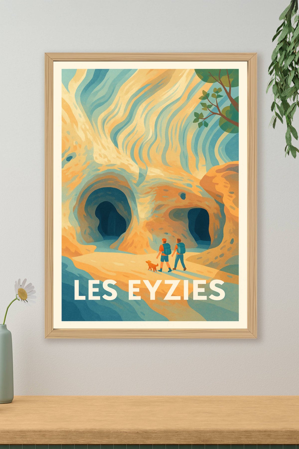 Affiche Les Eyzies — Aventure et nature en Dordogne · poster d'art de Les Eyzies