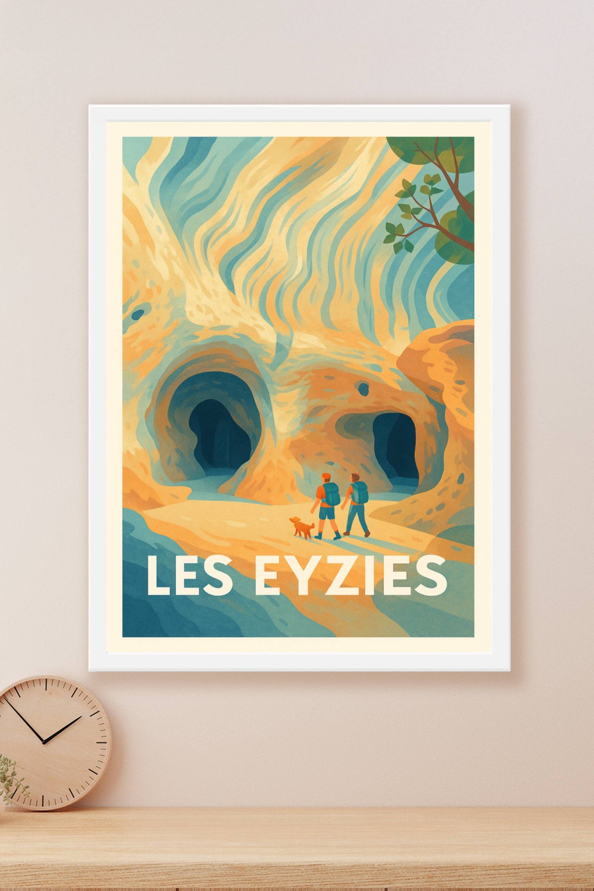 Affiche Les Eyzies — Aventure et nature en Dordogne · poster d'art de Les Eyzies