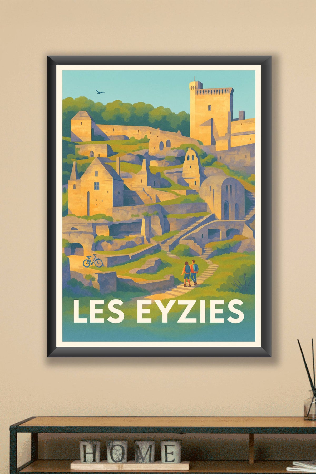 Affiche Les Eyzies — Voyage au cœur de l'histoire préhistorique · poster d'art de Les Eyzies
