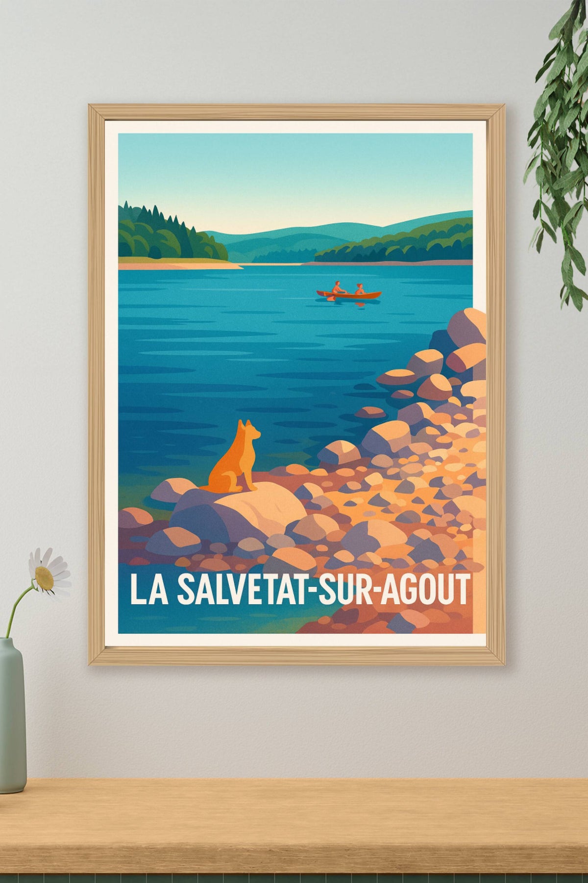 Affiche La Salvetat-sur-Agout — Paix et Nature au Bord de l'Eau · poster d'art de La Salvetat-sur-Agout