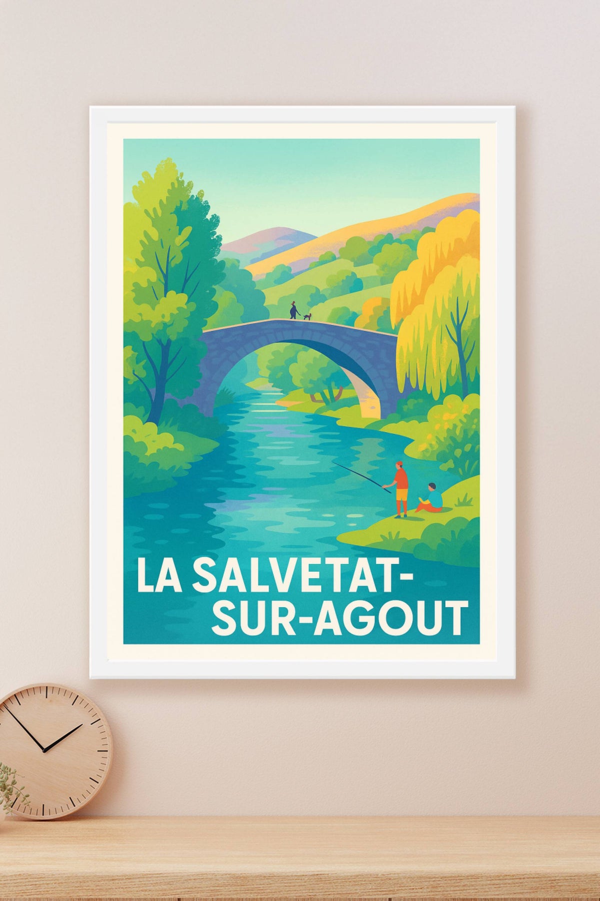 Affiche La Salvetat-sur-Agout — Évasion bucolique au bord de l'eau · poster d'art de La Salvetat-sur-Agout