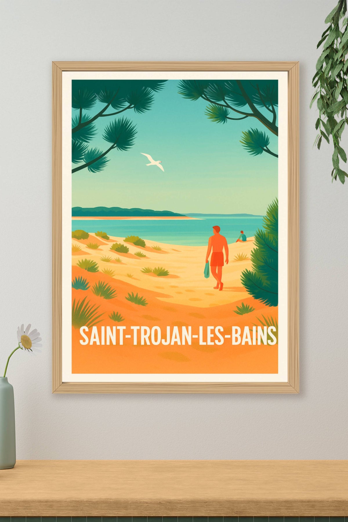 Affiche Saint-Trojan-les-Bains — Évasion nature au bord de l'océan · poster d'art de Saint-Trojan-les-Bains