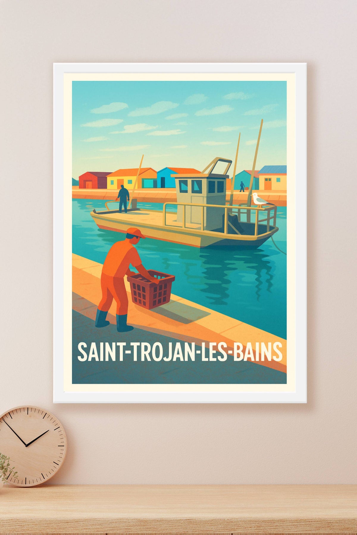 Affiche Saint-Trojan-les-Bains — Charme et vie portuaire authentique · poster d'art de Saint-Trojan-les-Bains