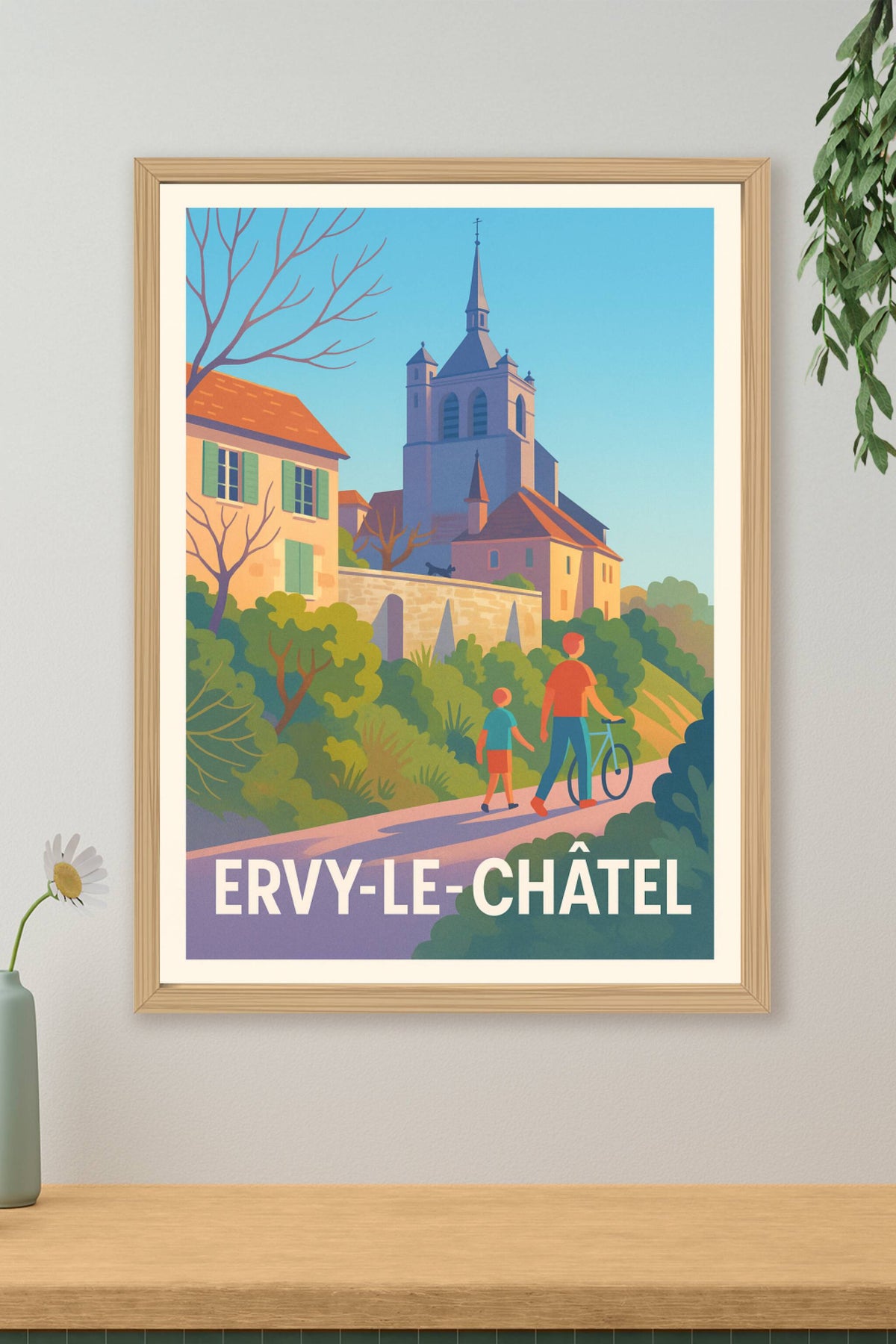 Affiche Ervy-le-Châtel — Balade paisible au cœur de l'histoire · poster d'art de Ervy-le-Châtel