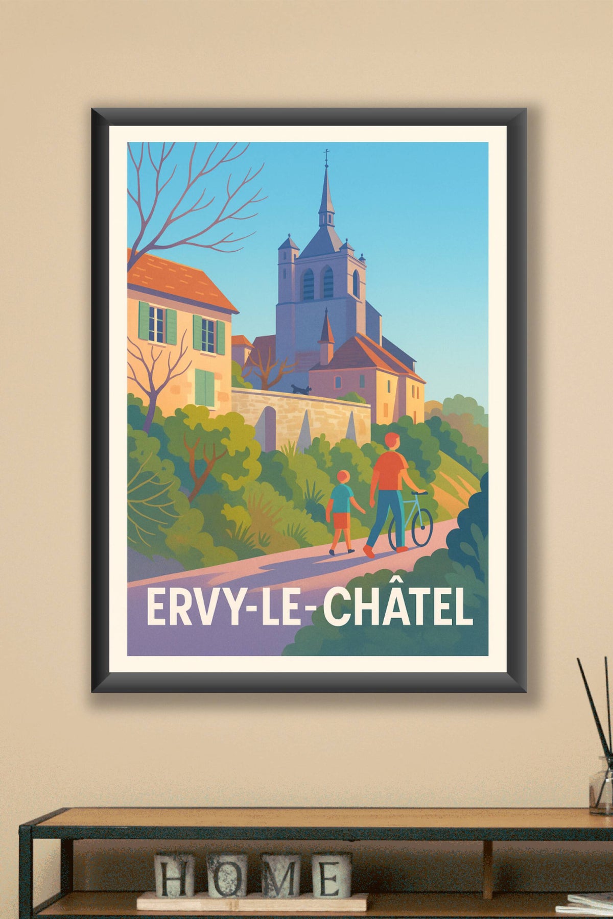 Affiche Ervy-le-Châtel — Balade paisible au cœur de l'histoire · poster d'art de Ervy-le-Châtel
