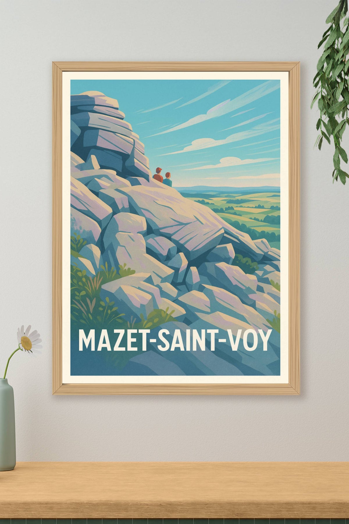 Affiche Mazet-Saint-Voy — Panorama rocheux et horizons apaisants · poster d'art de Mazet-Saint-Voy