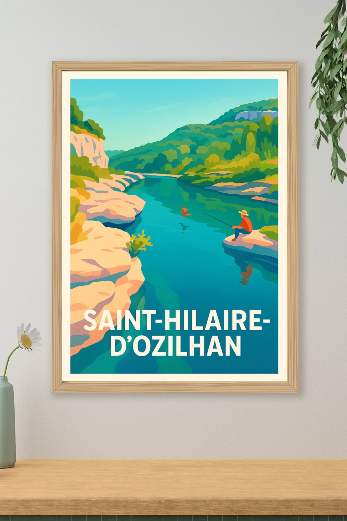 Affiche Saint-Hilaire-d'Ozilhan — Évasion au cœur de la nature · poster d'art de Saint-Hilaire-d'Ozilhan