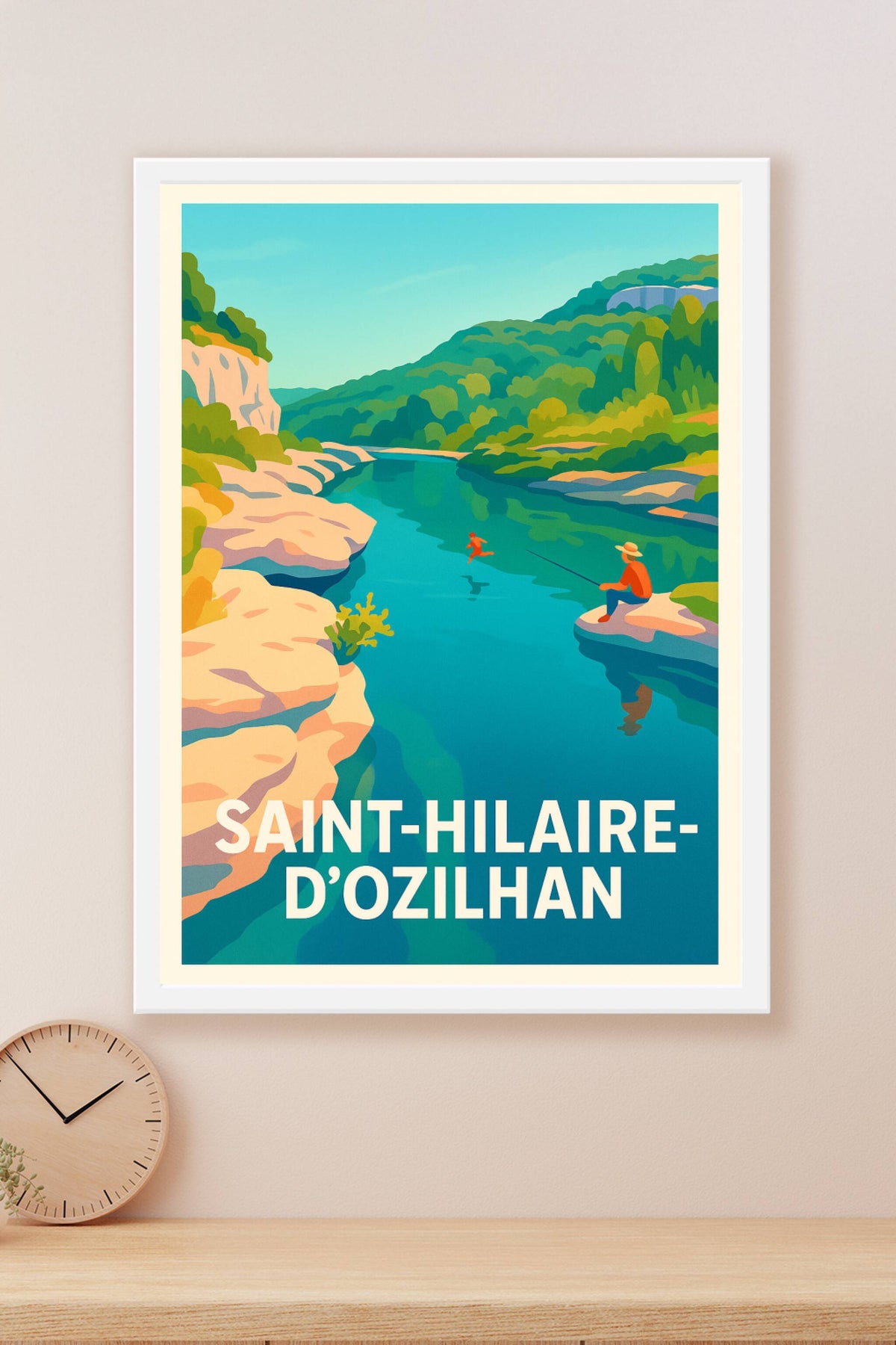 Affiche Saint-Hilaire-d'Ozilhan — Évasion au cœur de la nature · poster d'art de Saint-Hilaire-d'Ozilhan