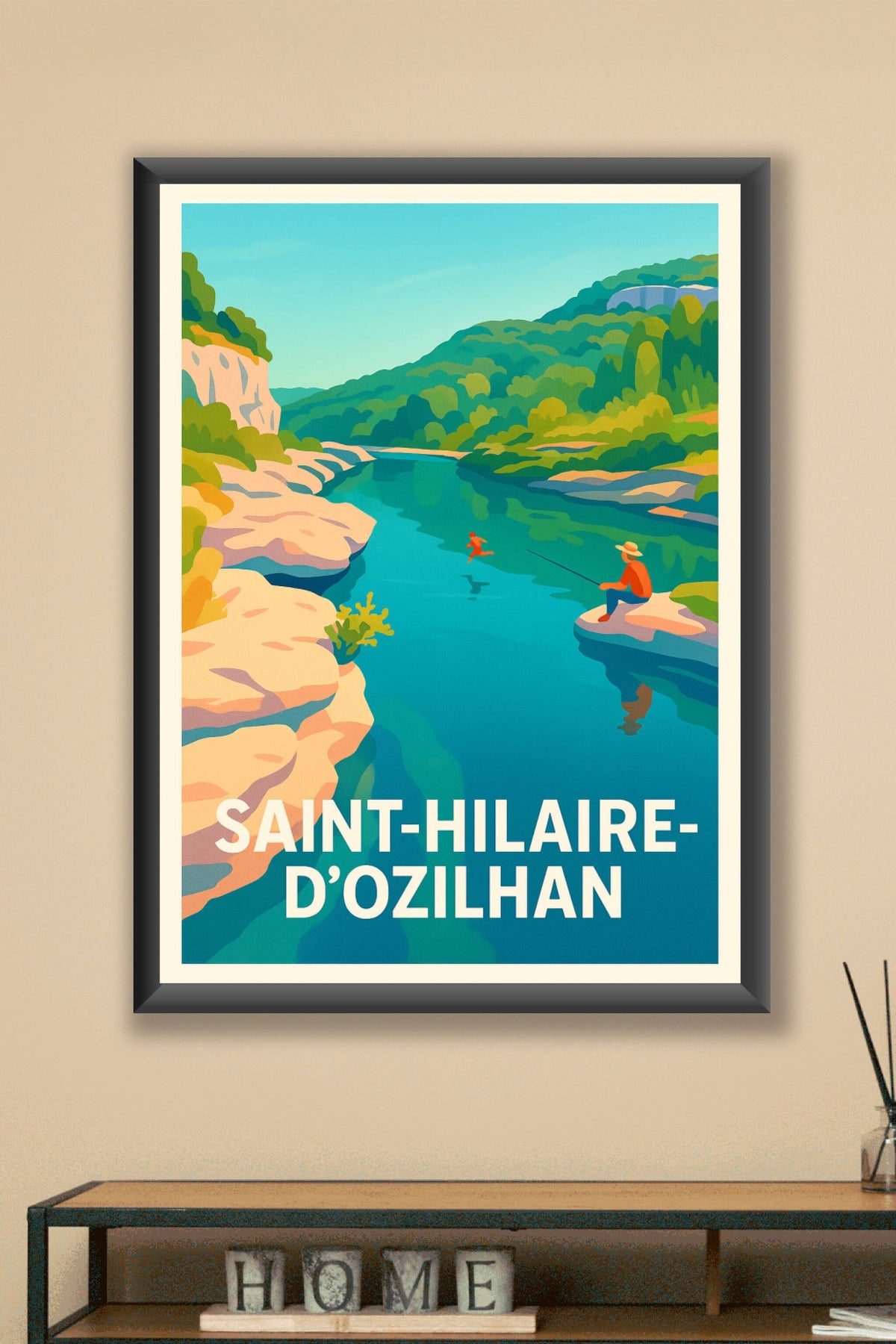 Affiche Saint-Hilaire-d'Ozilhan — Évasion au cœur de la nature · poster d'art de Saint-Hilaire-d'Ozilhan